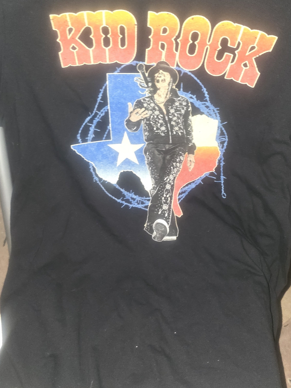 Kid Rock Graphic Tee - Black with Red, Blue, White, Orange